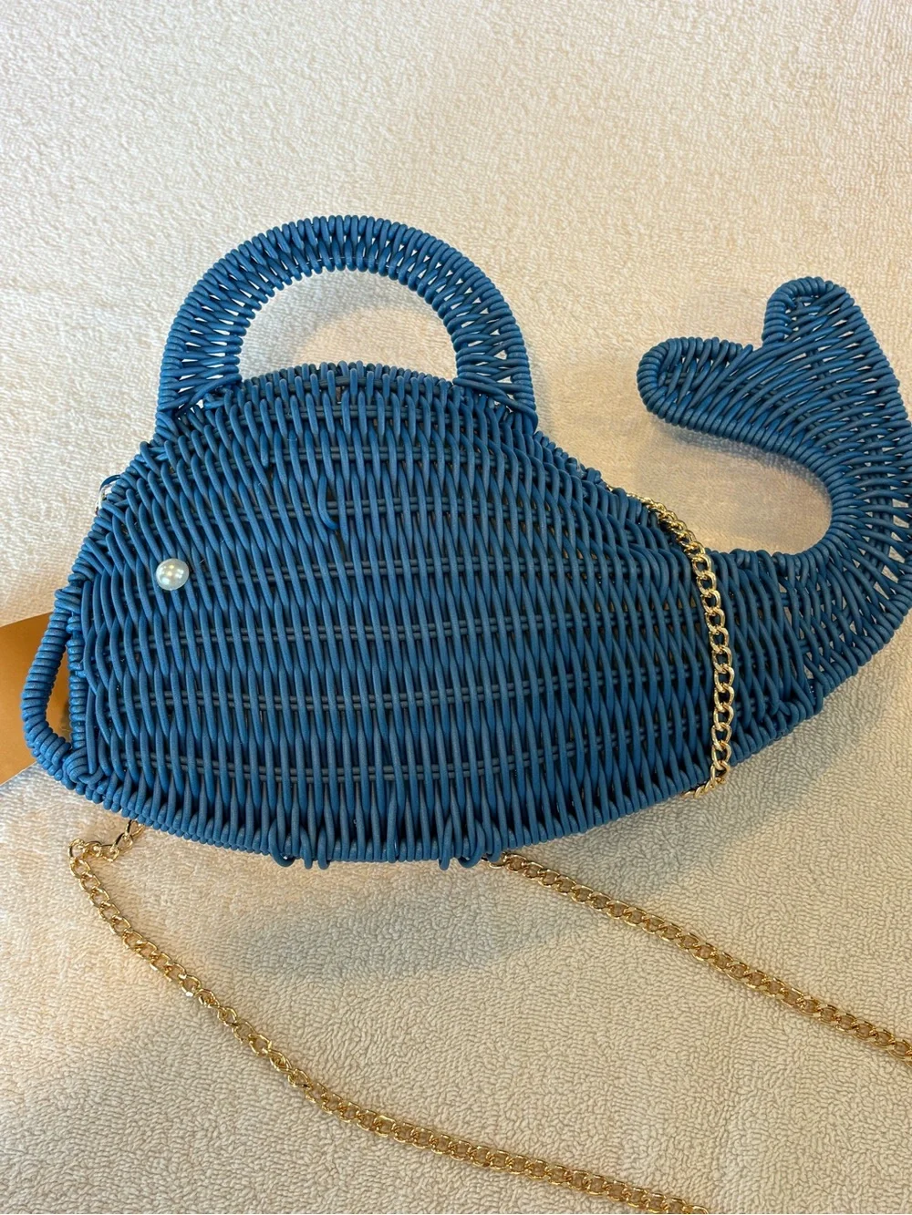 SOLD Tommy Bahama Blue Whale Wicker Purse Crossbody Bag NWT - Picture 5 of 8